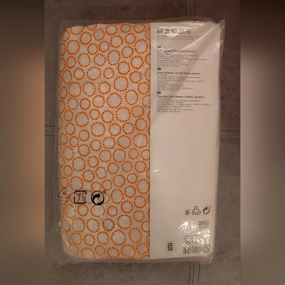 🧡 IKEA TRÄDASTER Queen Duvet Cover & Pillowcase Set – NWT 🧡